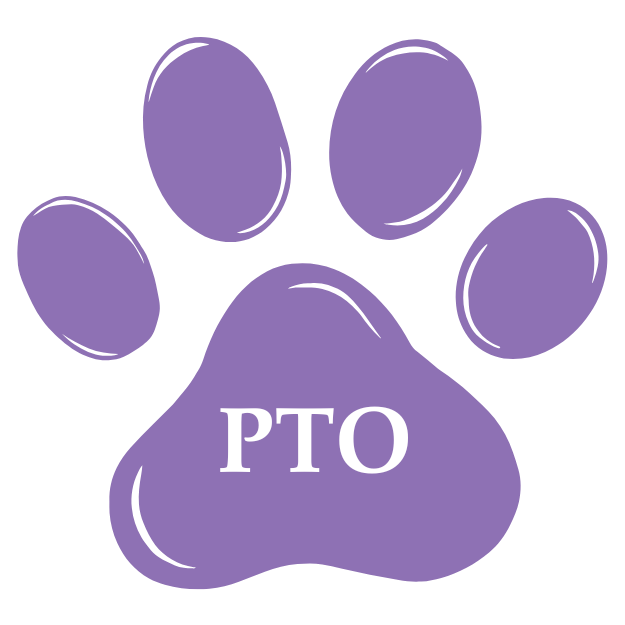 A purple paw with the word, PTO, which stands for paid time off